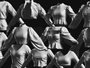 Basemesh Blouse Collection 3D Model