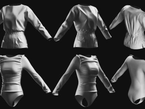 Basemesh Blouse Collection 3D Model