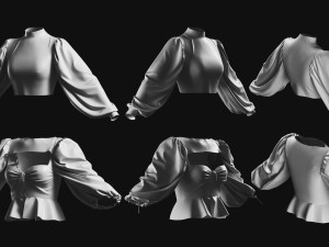 Basemesh Blouse Collection 3D Модель