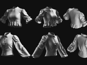 Basemesh Blouse Collection 3D Model