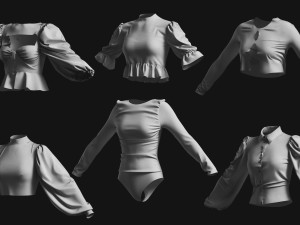 Basemesh Blouse Collection 3D Модель