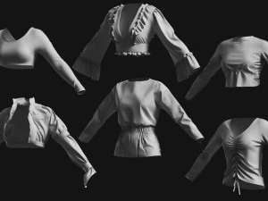 Basemesh Blouse Collection 3D Model