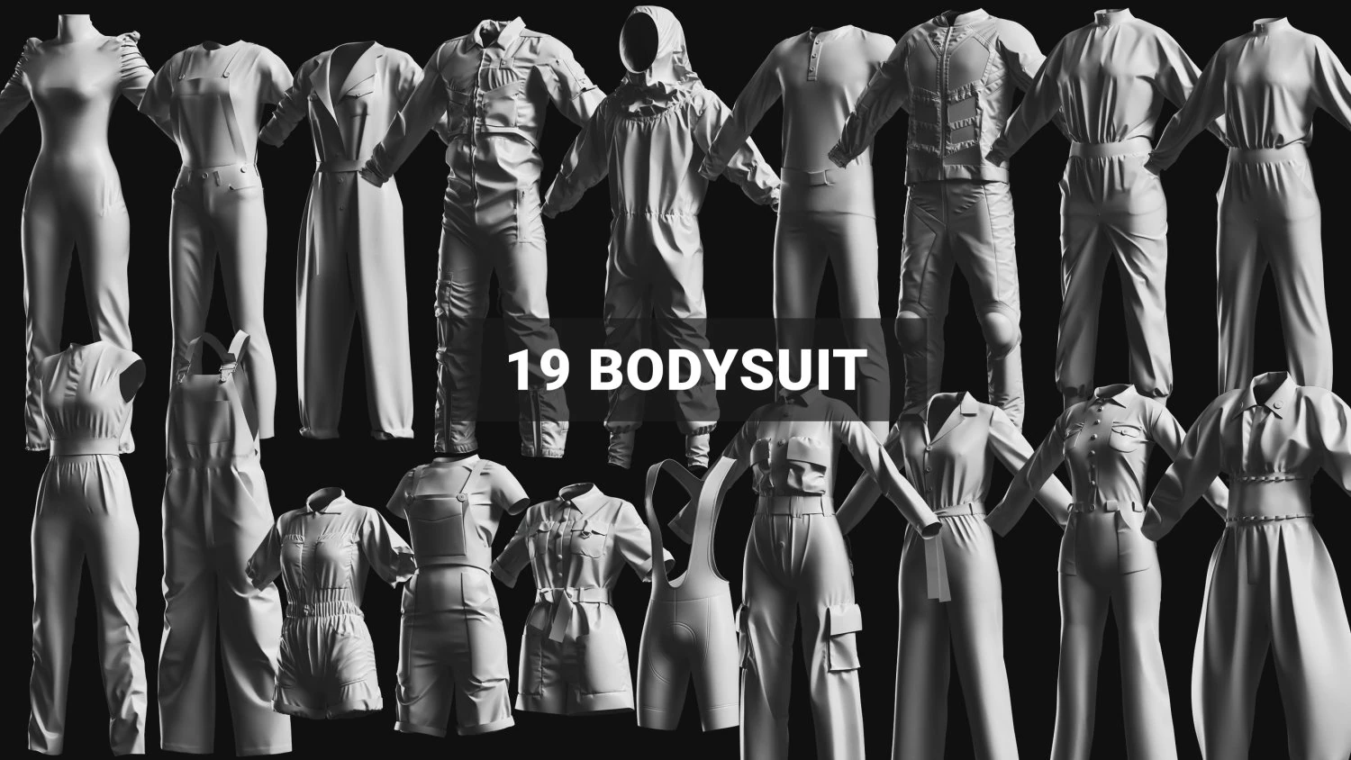 Basemesh Bodysuit Collection 3D Model .c4d .max .obj .3ds .fbx .stl .blend 