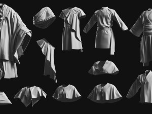 Basemesh Cape Hood Collection 3D 모델