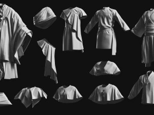 Basemesh Cape Hood Collection 3D Model