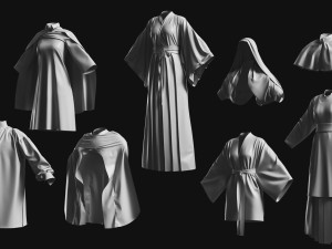 Basemesh Cape Hood Collection 3D 모델