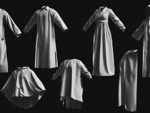 Basemesh Cape Hood Collection 3D 모델