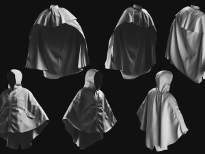 Basemesh Cape Hood Collection 3D 모델