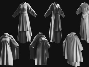 Basemesh Cape Hood Collection 3D 모델