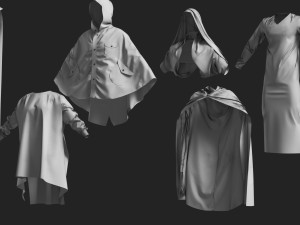Basemesh Cape Hood Collection 3D 모델