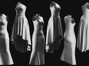 Basemesh Dress Collection v1 Model 3D