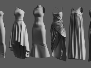 Basemesh Dress Collection v1 Model 3D
