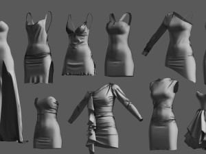 Basemesh Dress Collection v1 Model 3D