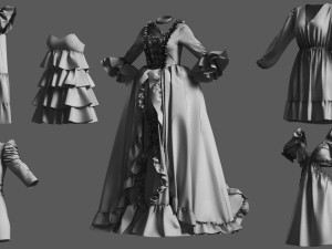 Basemesh Dress Collection v3 3D 模型