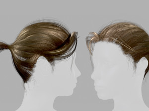 Realtime Hair Ponytail Modèle 3D