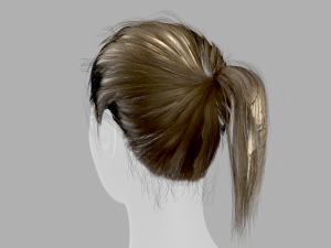 Realtime Hair Ponytail 3D-Modell