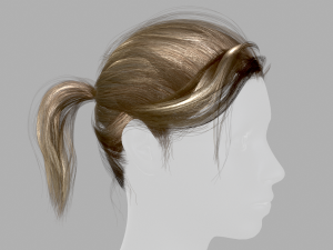 Realtime Hair Ponytail 3D-Modell