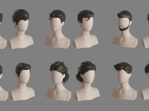 Stylised Hair Bundle Modelo 3D