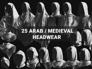 Basemesh Arab Medieval Headwear Collection Model 3D