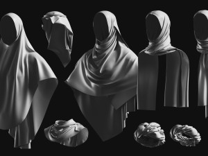 Basemesh Arab Medieval Headwear Collection Modèle 3D