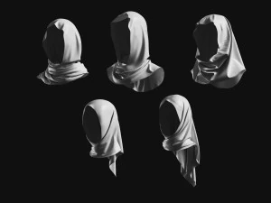 Basemesh Arab Medieval Headwear Collection 3D Model