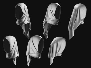Basemesh Arab Medieval Headwear Collection Modèle 3D