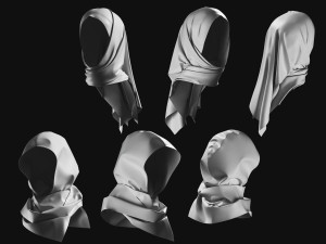 Basemesh Arab Medieval Headwear Collection Modèle 3D