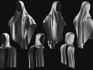 Basemesh Arab Medieval Headwear Collection 3D Model