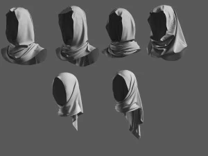 Basemesh Arab Medieval Headwear Collection 3D Model