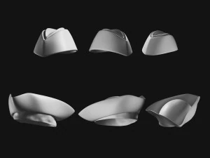 Set of Basemesh Headwear Hat 3D Model