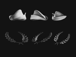 Set of Basemesh Headwear Hat 3D Model