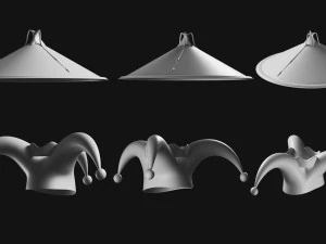 Set of Basemesh Headwear Hat 3D Model