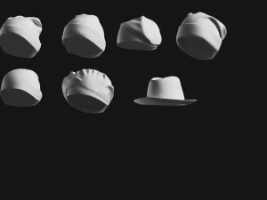 Set of Basemesh Headwear Hat 3D Model