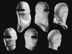 Collezione di copricapi Bandama con maschera Basemesh Modello 3D