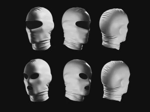 Collezione di copricapi Bandama con maschera Basemesh Modello 3D