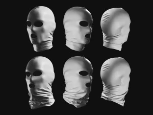 Collezione di copricapi Bandama con maschera Basemesh Modello 3D