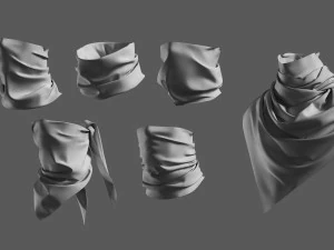 Collezione di copricapi Bandama con maschera Basemesh Modello 3D