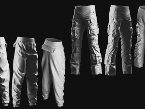 Basemesh Pants Collection 3D Model