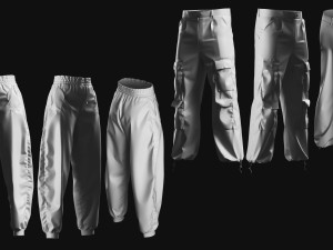 Basemesh Pants Collection 3D Model
