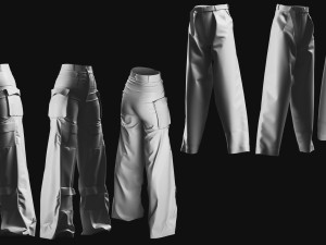 Basemesh Pants Collection 3D Model
