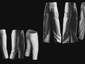 Basemesh Pants Collection 3D Model