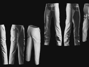 Basemesh Pants Collection 3D Model