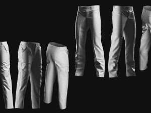 Basemesh Pants Collection 3D Model