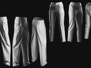 Basemesh Pants Collection 3D Model