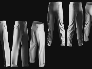 Basemesh Pants Collection 3D Model