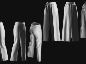 Basemesh Pants Collection 3D Model