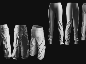 Basemesh Pants Collection 3D Model