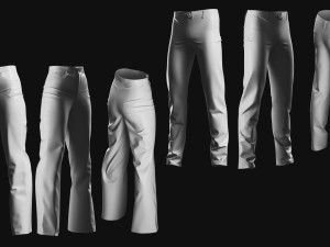 Basemesh Pants Collection 3D Model