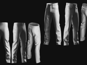Basemesh Pants Collection 3D Model
