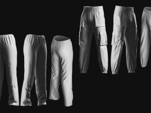 Basemesh Pants Collection 3D Model
